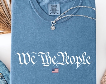 Camiseta "We The People", Camiseta Patriótica, Camiseta del 4 de Julio, Camiseta con la Bandera Americana, Camiseta del Día de la Independencia de EE. UU., Camiseta con Gráfico de la Constitución