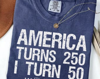 Camiseta vintage de 50.º cumpleaños de 1976, camiseta de Estados Unidos cumple 250 años, idea de regalo para el 50.º cumpleaños, camiseta patriótica de cumpleaños de 2026, camiseta de cumpleaños de 1976