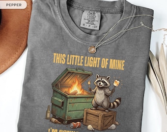 Comfort Colors Funny Raccoon Shirt, Dumpster Fire Trash Panda Tee, Mental Health Shirt, Cute Animal Graphic Gift, Quirky Friend Tee