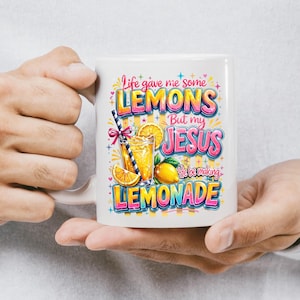 Das Leben gab mir Zitronen, aber mein Jesus macht Limonade PNG, christliches Sublimationsdesign, lustiges Glaubenszitat, bunte Retro digitale Datei zum Herunterladen Bild 9