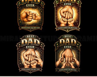 Best Dad Ever PNG Bundle (4 Designs), Hands Down The Best Dad, Vatertagshemd Png, Papa Geschenk, Papa Opa Sublimation, digitaler Download