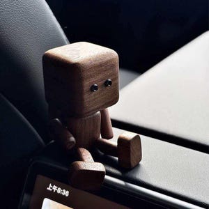 Handmade wooden leg-shaking puppet - Creative car air freshener ornament | Birthday gift, car accessory