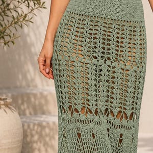 Haakpatroon voor een maxi-rok | Uitlopende rok met kant en ruitjespatroon, boho zomerstijl, zelf te maken (PDF-download)