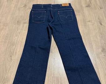 Vaqueros Levi’s 630 Orange Tab vintage – Estampado de botón 40 – Cremallera Talon – Años 70 – Índigo oscuro – Talla W36 L36 – Hechos en el Reino Unido