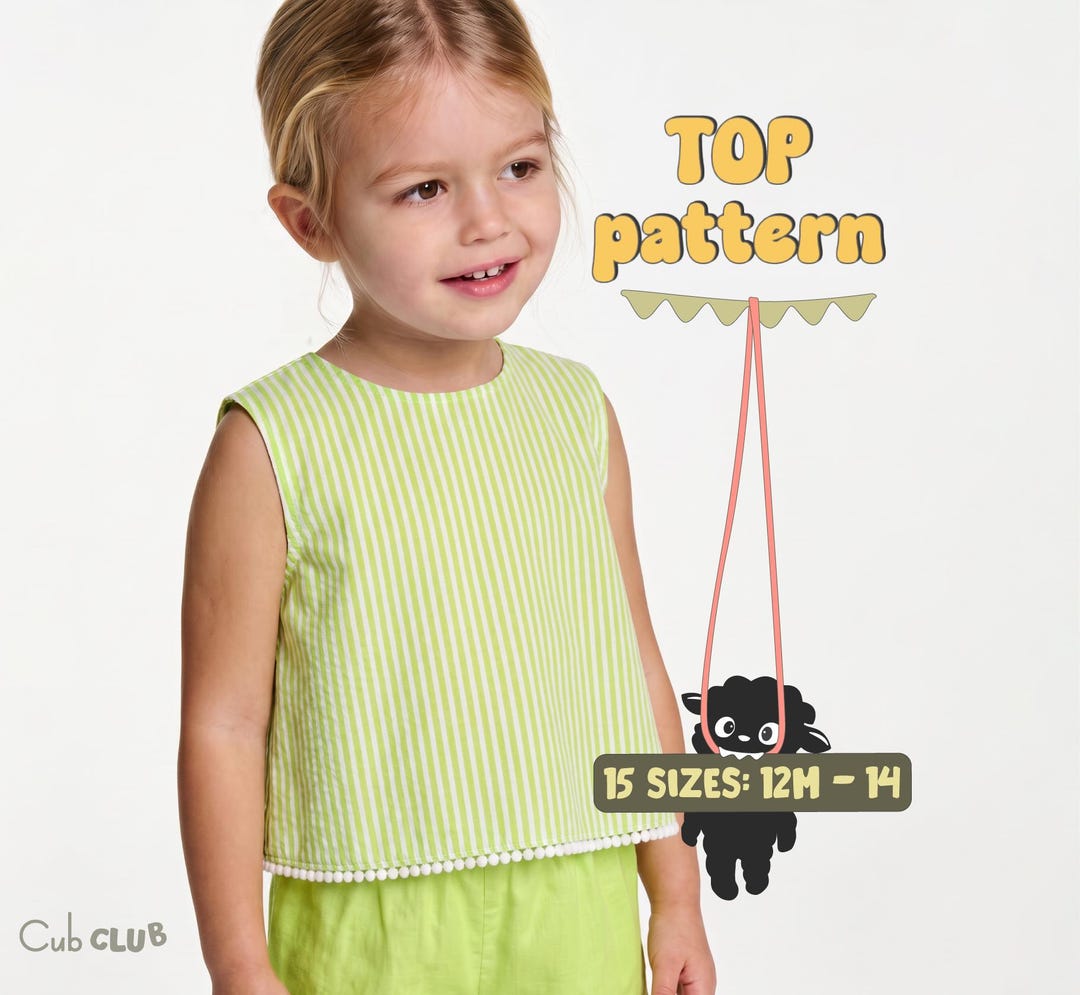 Kid's Top Pattern for Children Linen Shirt Sewing Pattern for Toddlers ...