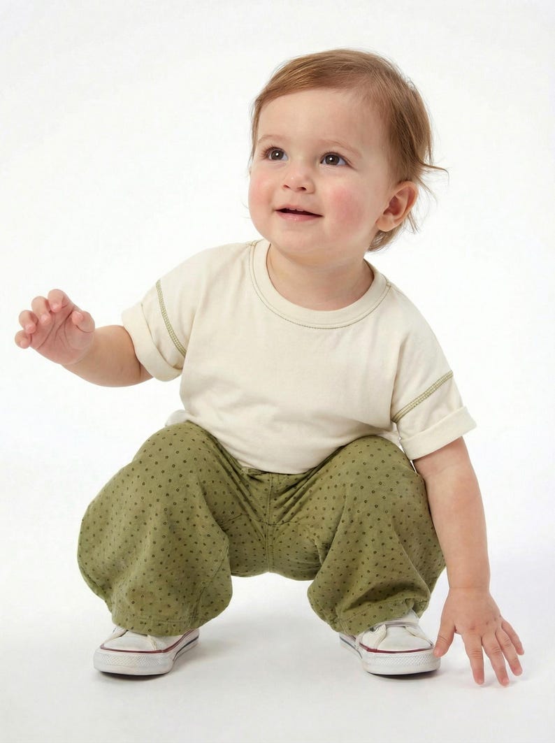 Cotton Pants Pattern For girls - Kid's Pants With Pockets Sewing Pattern For Woven Fabrics, PDF Patterns For Children, simple pants pattern for kids, linen pants pattern for children, children's pants pattern for girls, wide leg pants pattern for kids, pajama pants pattern, elastic waistband pants pattern, wide leg pants pattern for kids, pdf sewing patterns for kids, childrens pants pattern, toddler pants pattern, sewing pattern for toddlers, baby boy pants pattern, pants pattern for toddlers