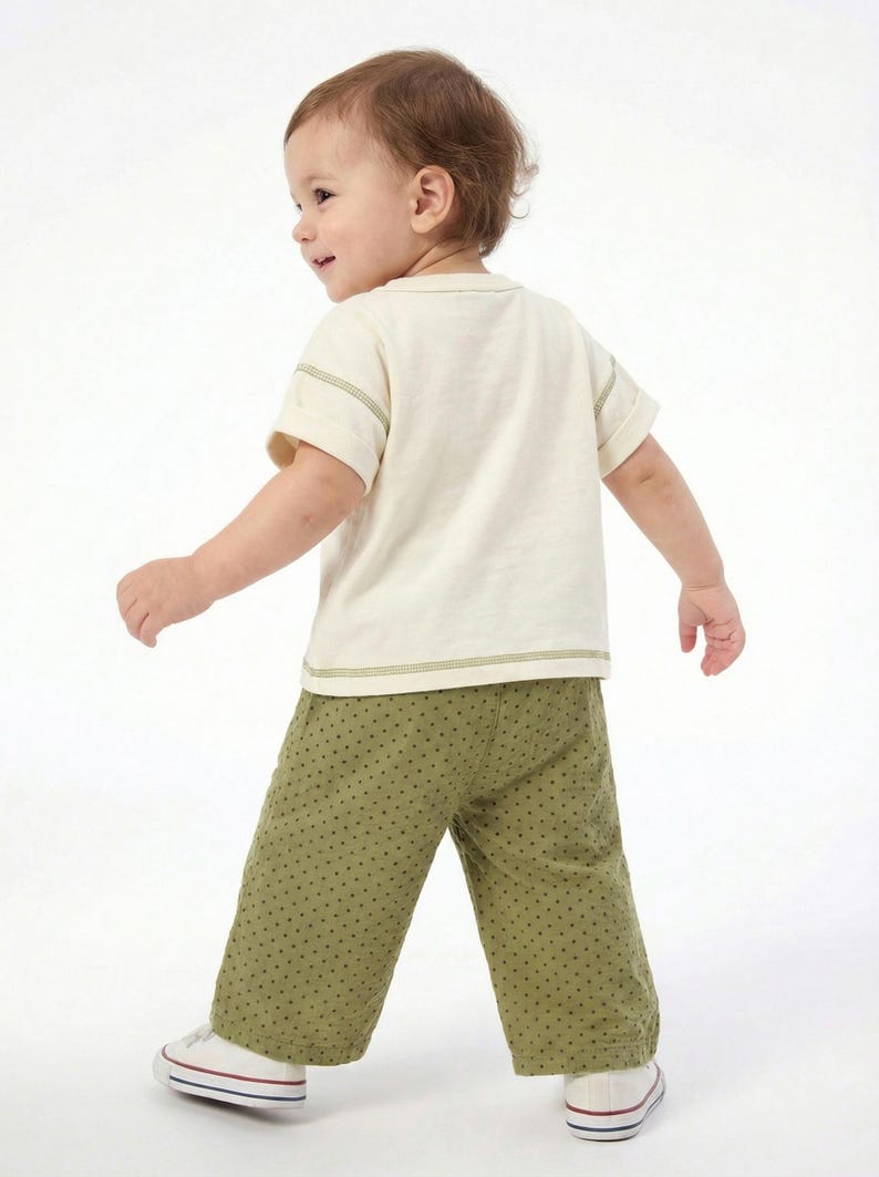Cotton Pants Pattern For girls - Kid's Pants With Pockets Sewing Pattern For Woven Fabrics, PDF Patterns For Children, simple pants pattern for kids, linen pants pattern for children, children's pants pattern for girls, wide leg pants pattern for kids, pajama pants pattern, elastic waistband pants pattern, wide leg pants pattern for kids, pdf sewing patterns for kids, childrens pants pattern, toddler pants pattern, sewing pattern for toddlers, baby boy pants pattern, pants pattern for toddlers