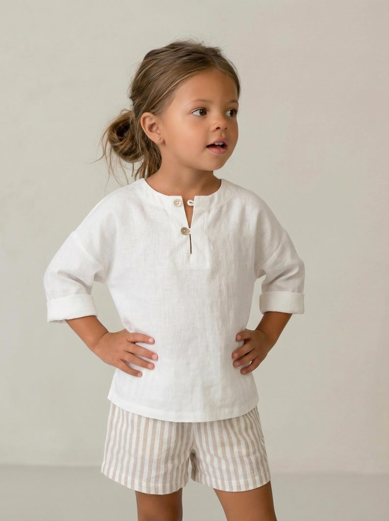 Kids Top Sewing Pattern for Toddlers Linen Shirt Pattern for Children ...