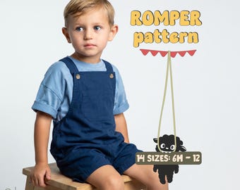 Kid's Romper Pattern For Children Jumpsuit Pattern For Toddlers Overalls Pattern For Baby Boy