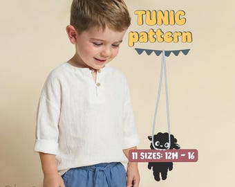 Linen Shirt Sewing Pattern For Kids Summer Top Pattern For Children Shirt Pattern For Boys