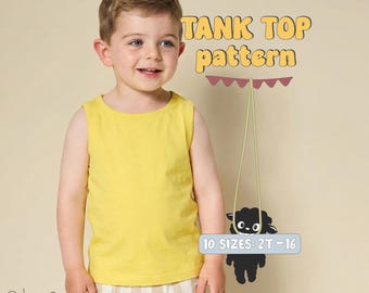 Kids Tank Top Pattern For Children Undershirt Sewing Pattern For Toddlers Stretch Top Pattern For Boys