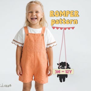 Patrón de pelele para niños pequeños Patrón de peto para niños Patrón de mono para bebé niña