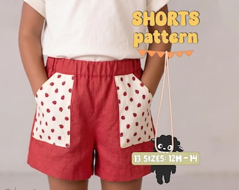 Child's Shorts Sewing Pattern For Kids Shorts Pattern For Toddlers Shorts Pattern For Children