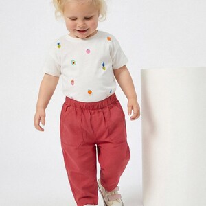 Cotton Pants Pattern For girls - Kid's Pants With Pockets Sewing Pattern For Woven Fabrics, PDF Patterns For Children, simple pants pattern for kids, linen pants pattern for children, children's pants pattern for girls, trousers pants pattern for kids, pajama pants pattern, elastic waistband pants pattern, wide leg pants pattern for kids, pdf sewing patterns for kids, childrens pants pattern, toddler pants pattern, sewing pattern for toddlers, baby boy pants pattern, pants pattern for toddlers