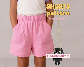 Shorts Pattern For Toddlers Shorts Sewing Pattern For Kids Shorts Pattern For Children, Pajama Shorts For Teens