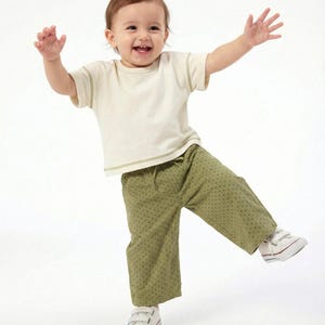 Cotton Pants Pattern For girls - Kid's Pants With Pockets Sewing Pattern For Woven Fabrics, PDF Patterns For Children, simple pants pattern for kids, linen pants pattern for children, children's pants pattern for girls, wide leg pants pattern for kids, pajama pants pattern, elastic waistband pants pattern, wide leg pants pattern for kids, pdf sewing patterns for kids, childrens pants pattern, toddler pants pattern, sewing pattern for toddlers, baby boy pants pattern, pants pattern for toddlers