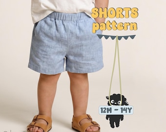 Shorts Sewing Pattern For Toddlers Shorts Pattern For Kids Pj's Shorts Pattern For Children