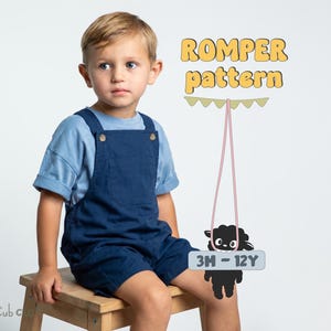 Kid's Romper Pattern For Children Jumpsuit Pattern For Toddlers Overalls Pattern For Baby Boy