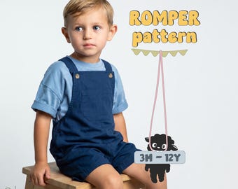 Kid's Romper Pattern For Children Jumpsuit Pattern For Toddlers Overalls Pattern For Baby Boy
