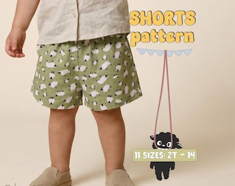 Kid's Shorts Sewing Pattern For Toddlers Shorts Pattern For Children Shorts Pattern For Teens