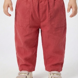 Cotton Pants Pattern For girls - Kid's Pants With Pockets Sewing Pattern For Woven Fabrics, PDF Patterns For Children, simple pants pattern for kids, linen pants pattern for children, children's pants pattern for girls, trousers pants pattern for kids, pajama pants pattern, elastic waistband pants pattern, wide leg pants pattern for kids, pdf sewing patterns for kids, childrens pants pattern, toddler pants pattern, sewing pattern for toddlers, baby boy pants pattern, pants pattern for toddlers