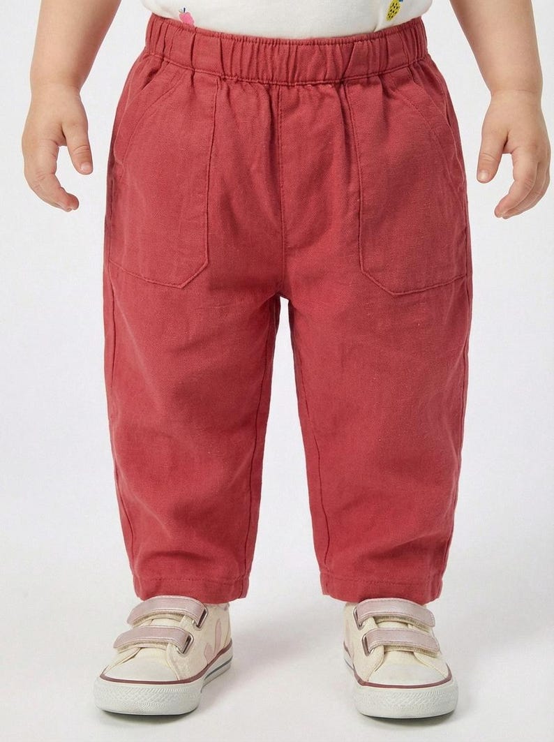 Cotton Pants Pattern For girls - Kid's Pants With Pockets Sewing Pattern For Woven Fabrics, PDF Patterns For Children, simple pants pattern for kids, linen pants pattern for children, children's pants pattern for girls, trousers pants pattern for kids, pajama pants pattern, elastic waistband pants pattern, wide leg pants pattern for kids, pdf sewing patterns for kids, childrens pants pattern, toddler pants pattern, sewing pattern for toddlers, baby boy pants pattern, pants pattern for toddlers