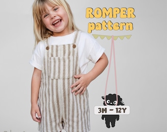 Kid's Romper Pattern For Toddlers Overalls Pattern For Children Jumpsuit Pattern For Baby Girl