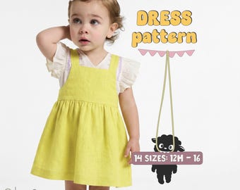 Flared Dress Pattern For Girls Dress Sewing Pattern For Toddlers Linen Dress Pattern For Children