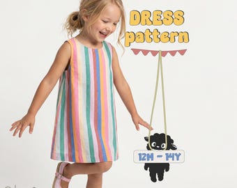 Toddler Dress Pattern, Girls Dress Sewing Pattern, Kids Dress Pattern For Children