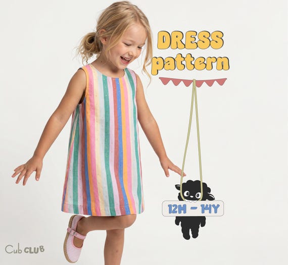 Toddler Dress Pattern, Girls Dress Sewing Pattern, Kids Dress Pattern For Children