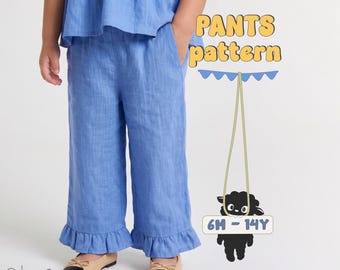 Baby Girls Pants Pattern For Toddlers Pants Sewing Pattern For Girls Summer Pants PDF Pattern