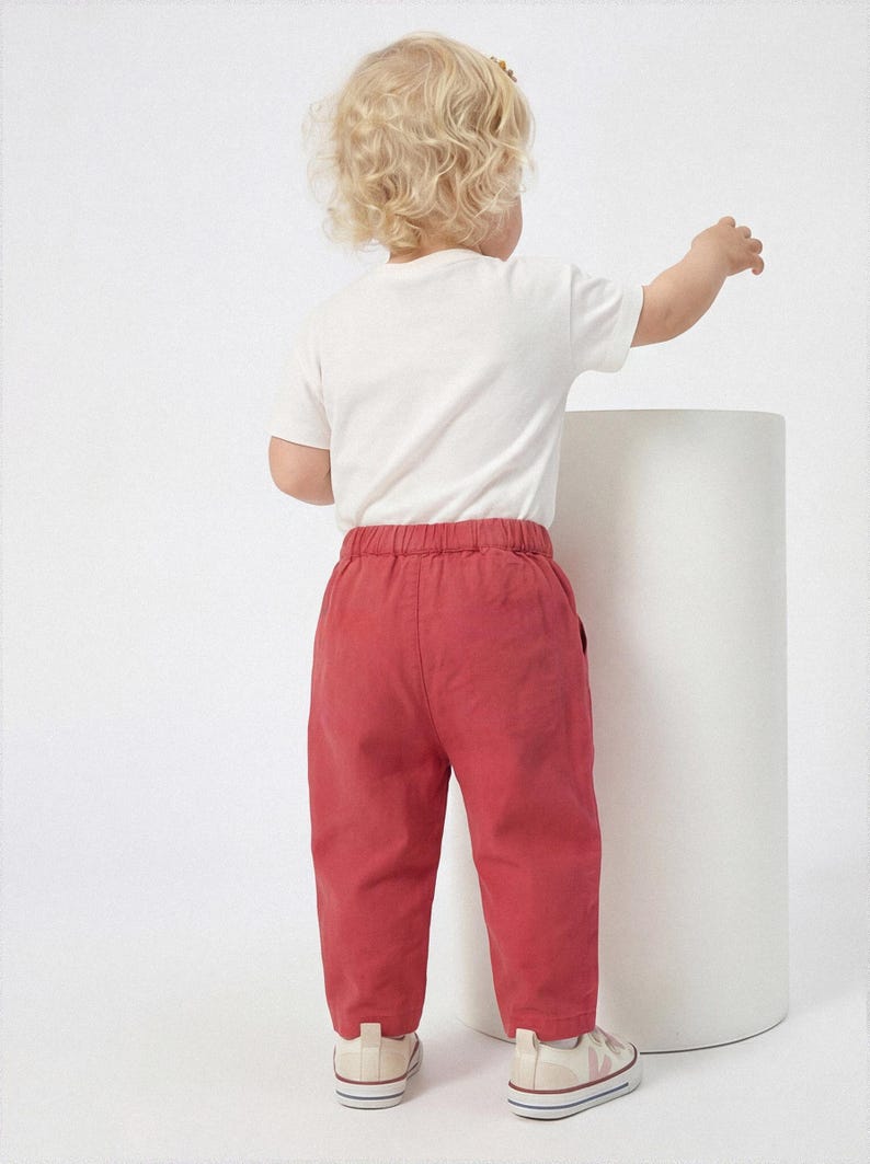 Cotton Pants Pattern For girls - Kid's Pants With Pockets Sewing Pattern For Woven Fabrics, PDF Patterns For Children, simple pants pattern for kids, linen pants pattern for children, children's pants pattern for girls, trousers pants pattern for kids, pajama pants pattern, elastic waistband pants pattern, wide leg pants pattern for kids, pdf sewing patterns for kids, childrens pants pattern, toddler pants pattern, sewing pattern for toddlers, baby boy pants pattern, pants pattern for toddlers
