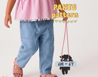 Pants Sewing Pattern For Toddlers Pants Pattern For Kids Pull On Pants Pattern For Children, Simple Pants Pattern Babies