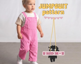 Overalls Pattern For Kids Dungarees Sewing Pattern For Children Jumpsuit Pattern For Baby Girls