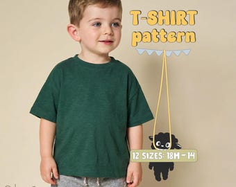 Kids T-Shirt Sewing Pattern For Toddlers And Teens T-Shirt Pattern For Children Simple Top Pattern For Boys