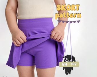 Girls Skirt Sewing Pattern For Kids Skort Pattern For Girls Shorts Skirt Pattern Little Girls