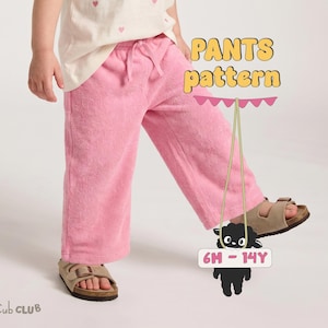 Terry Pants Pattern For Kids Pj's Pants Sewing Pattern For Toddlers Towel Pants Sewing Pattern