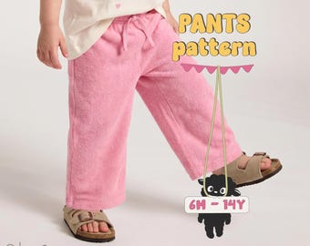 Terry Pants Pattern For Kids Pj's Pants Sewing Pattern For Toddlers Towel Pants Sewing Pattern