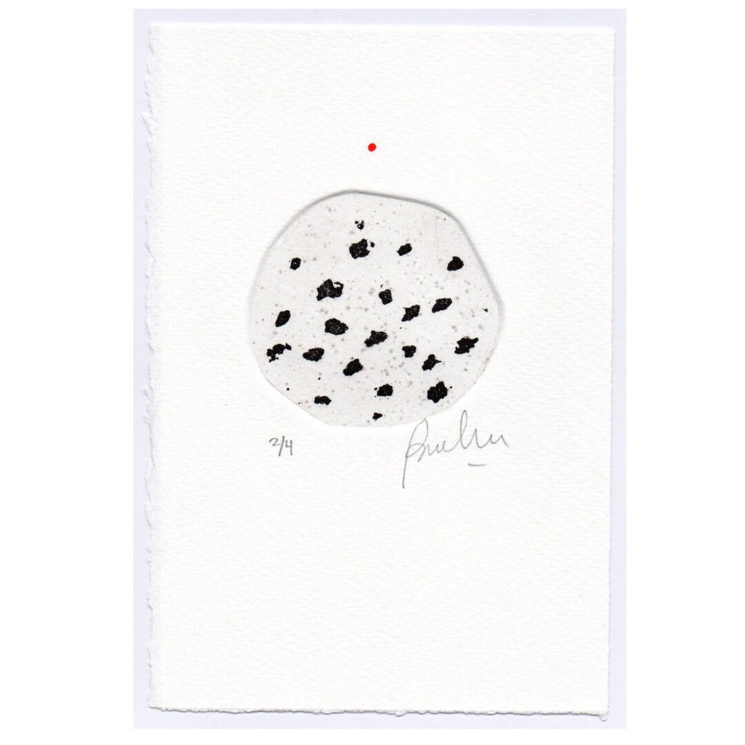 Small Original Etching Print Abstract Circle Printmaking Art Etsy