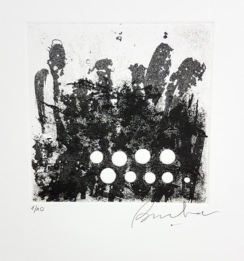 Original Black and White Abstract Etching Print Embossed Art Print Etsy