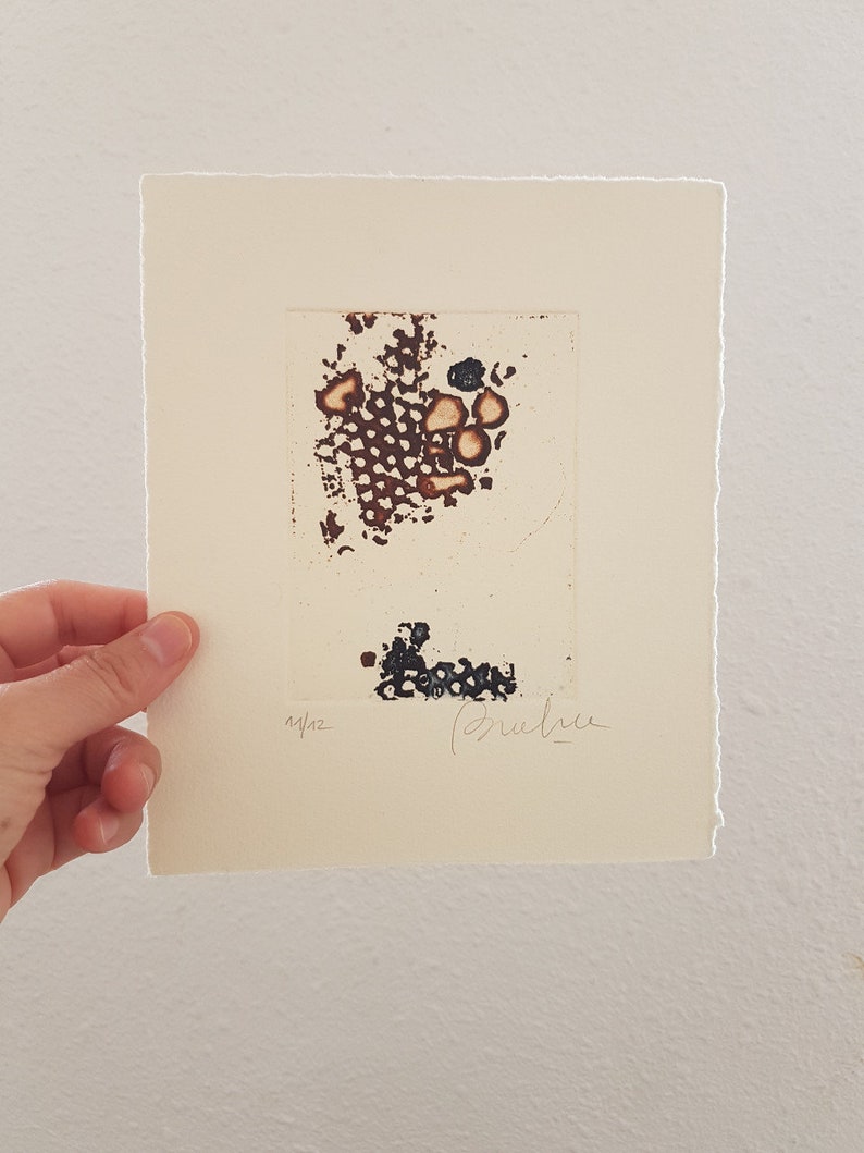 Intaglio Art Print Abstract Etching Print Small Art Gift Etsy