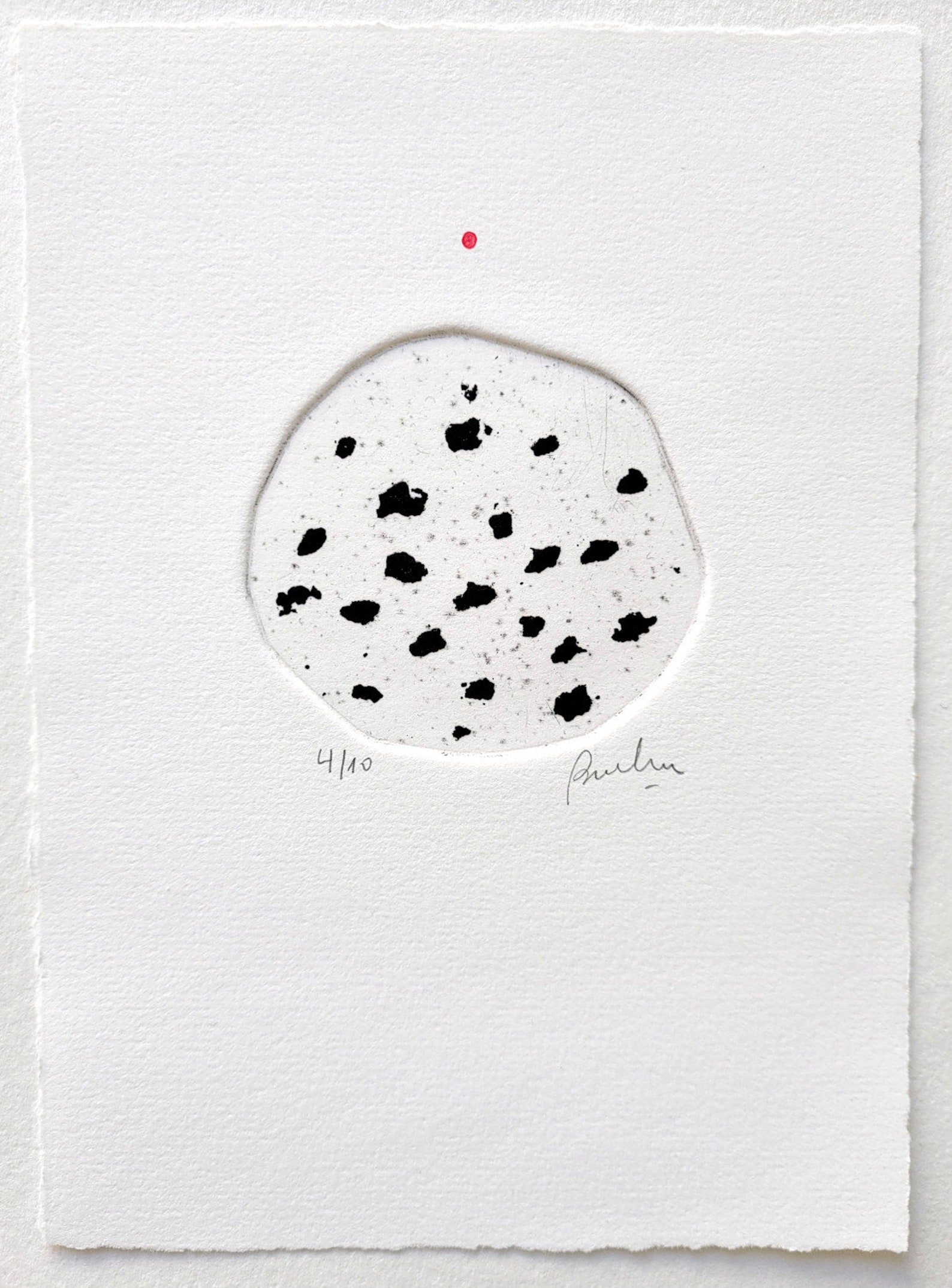 Small Original Etching Print Abstract Circle Printmaking Art Etsy