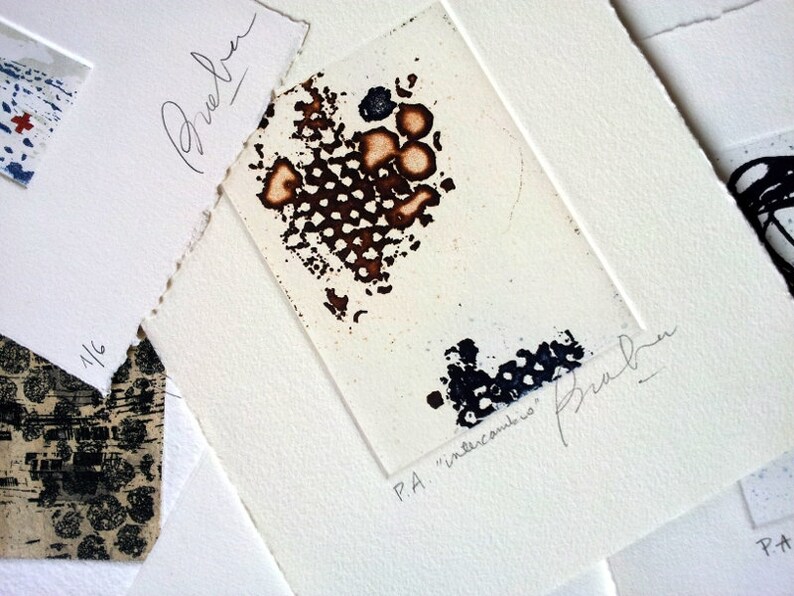 Intaglio Art Print Abstract Etching Print Small Art Gift Etsy