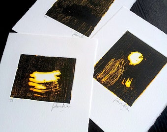 Set of 3 Matching Art Prints -  Textured Artwork Print Gallery