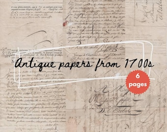 Rare French Manuscript Pages from 1700 - Downloadable Antique Papers