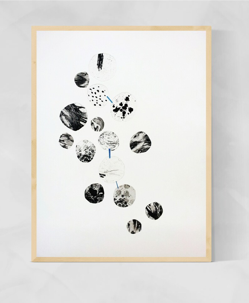 Large Etching Print Black and White Abstract Printmaking Art Etsy