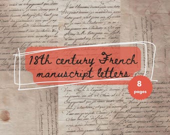 Antique Archival Pages for Collectors - 18th Century French Manuscript Correspondence - 1750 Old Papers