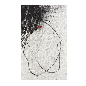 Abstract Etching Print Original Printmaking Small Wall Art image 1