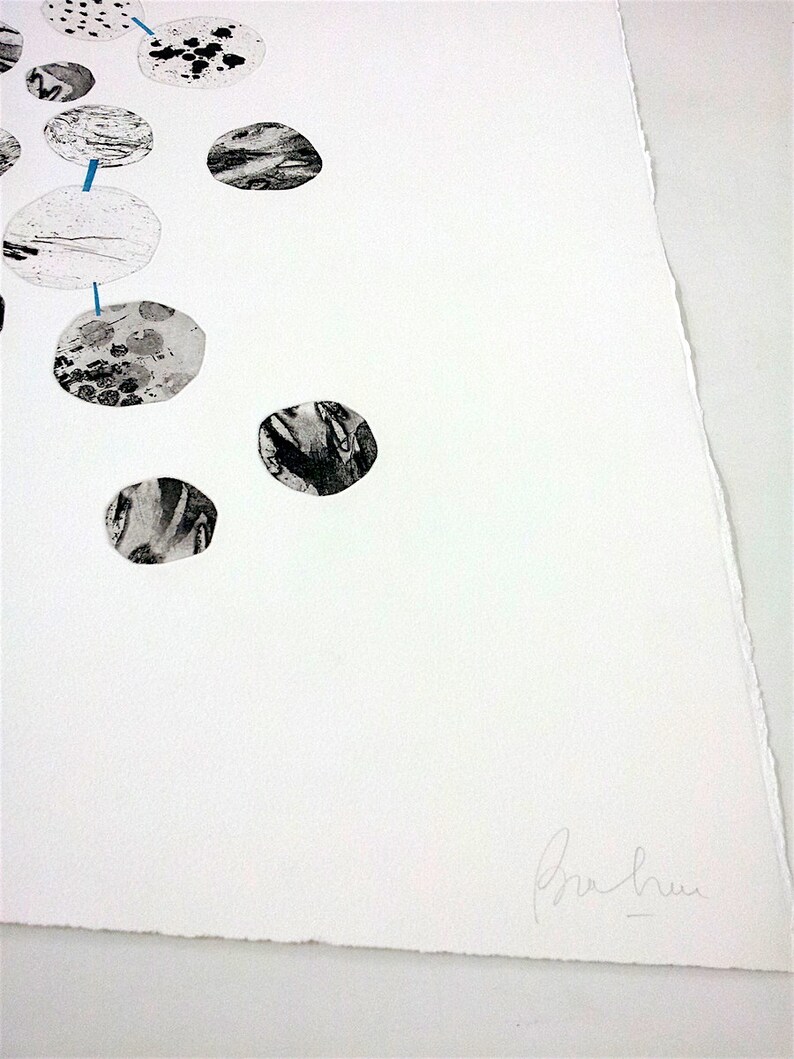 Large Etching Print Black and White Abstract Printmaking Art Etsy