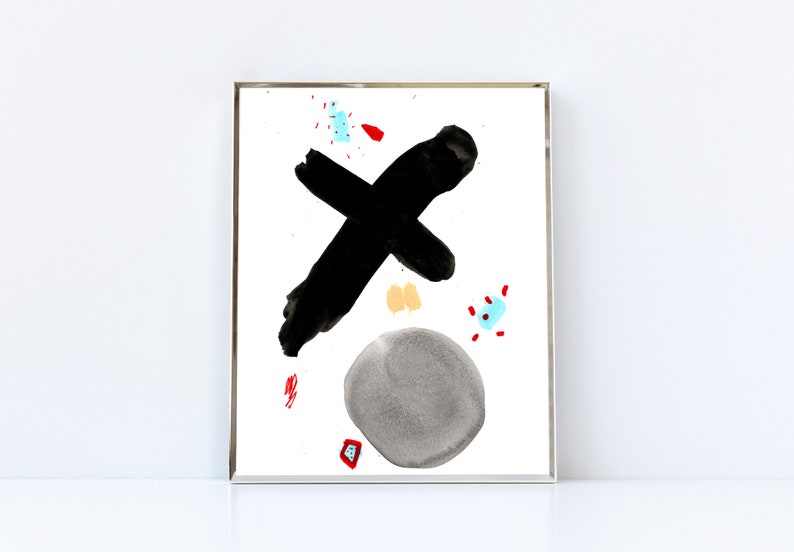 Noughts and Crosses Abstract Wall Art Printable Downloadable Etsy